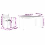 vidaXL Ensemble de repas 5 Pièces Marron 140 x 80 x 74 cm