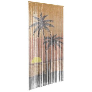 VidaXL Rideau anti-insectes imprimé palmier 100x200 cm bambou