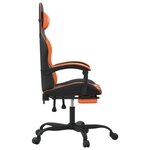 vidaXL Chaise de jeu avec repose-pied Noir et orange Similicuir