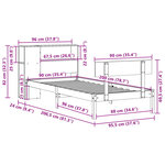 vidaXL Lit bibliothèque sans matelas blanc 90x200cm bois de pin massif