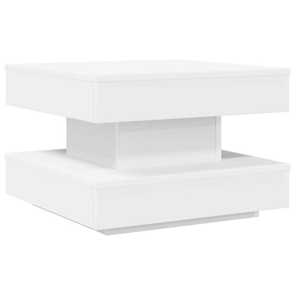 vidaXL Table basse rotative à 360 degrés blanc 50x50x34 5 cm