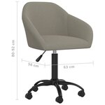 vidaXL Chaises pivotantes à manger lot de 2 gris clair velours