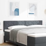 vidaXL Tête de Lit LED Geometric Manuel Gris foncé 180 cm Velours