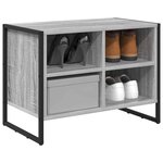 vidaXL Cabinet à chaussures avec stockage Gris Sonoma 60 x 35 x 44 cm