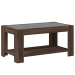 vidaXL Table basse avec LED chêne marron 93x53x45 cm bois d'ingénierie