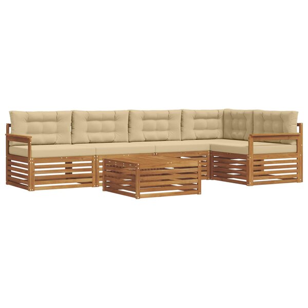 vidaXL Ensemble de canapés d'extérieur 6 Pièces Naturel et Beige