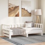 vidaXL Lit coulissant Blanc 2x(90x190) cm Bois de pin massif