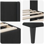 vidaXL Cadre de lit avec tête de lit Noir 120 x 190 cm Velours