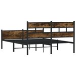 vidaXL Cadre de lit sans matelas chêne fumé 140x190 cm bois ingénierie