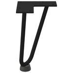 vidaXL Pieds en épingle à cheveux pour table basse 4 pièces Noir 20 cm Acier massif