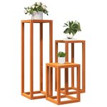 vidaXL Supports pour plantes 3 Pièces marron cire bois de pin massif