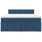 vidaXL Sommier à lattes de lit avec matelas Bleu 180x200 cm Tissu