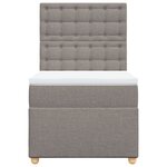 vidaXL Sommier à lattes de lit avec matelas Taupe 90x200 cm Tissu