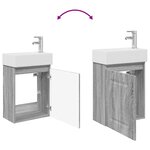 vidaXL Meuble de salle de bain avec robinet Sonoma gris