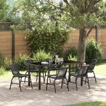 vidaXL Ensemble de salle à manger pour jardin 7 Pièces Noir Poly rotin