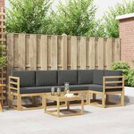 vidaXL Ensemble de canapés d'extérieur 6 Pièces Blanc et anthracite