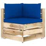 vidaXL Canapé de jardin 2 places avec coussins Bois imprégné de vert