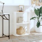 vidaXL Bibliothèque à 3 niveaux blanc 60x30x80 cm bois d'ingénierie