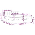 VidaXL Cadre de lit ottoman avec matelas crème 180x200 cm tissu