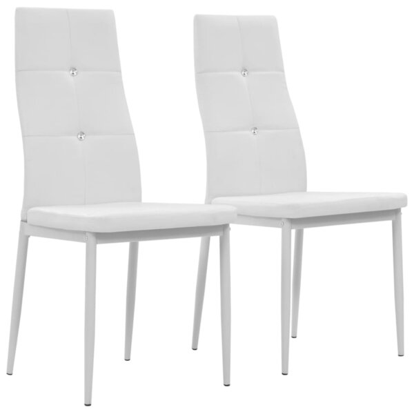 vidaXL Chaises à manger lot de 2 blanc similicuir