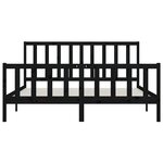 vidaXL Cadre de lit sans matelas noir 200x200 cm bois massif