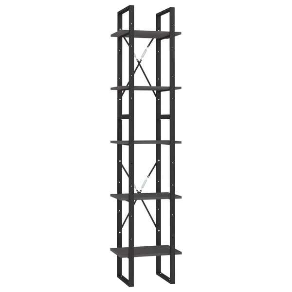 vidaXL Bibliothèque à 5 niveaux Gris 40x30x175 cm Bois de pin