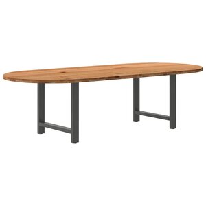 vidaXL Table à manger marron clair bois de chêne massif ovale