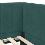 vidaXL Cadre de lit d'angle Vert foncé 90 x 190 cm Velours