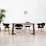 vidaXL Chaises à manger lot de 4 noir similicuir et bois courbé