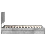 vidaXL Lit de Rangement Gris béton 90 x 200 cm Bois d'ingénierie