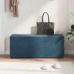 vidaXL Tabouret Bleu 101 x 41 x 40 cm Velours et Bois Composite