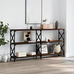 vidaXL Table console chêne marron 156x28x80 5 cm bois d'ingénierie