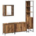 vidaXL Ensemble de mobilier de salle de bain avec étagère 4 Pièces Marron
