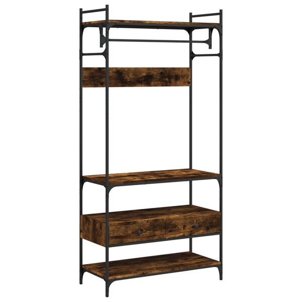 VidaXL Armoire à tiroirs chêne fumé 89x39x184 5 cm bois d'ingénierie