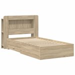 vidaXL Cadre de lit avec rangement Chêne Sonoma 75 x 190 cm