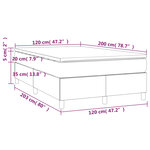 vidaXL Sommier à lattes de lit avec matelas Noir 120x200 cm Tissu
