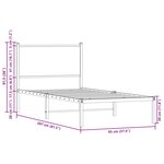 vidaXL Cadre de lit en métal sans matelas chêne fumé 90x200 cm