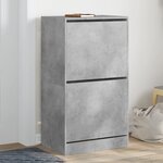 vidaXL Armoire à chaussures 2 tiroirs rabattables gris béton