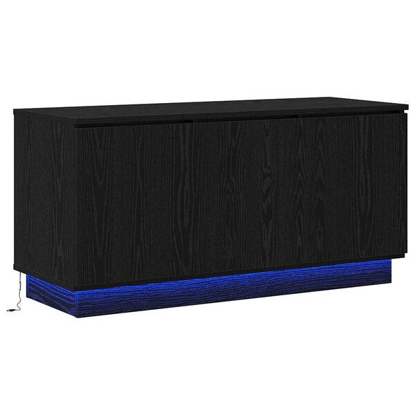 vidaXL Meuble TV avec LED Chêne noir 100 x 38 x 49 cm