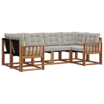 vidaXL Ensemble de canapés d'extérieur 6 pc Naturel et gris clair
