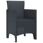 vidaXL Chaise de jardin 4 Pièces Anthracite 53 x 49 x 85 cm PP