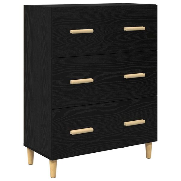 vidaXL Buffet Chêne noir 69 5 x 34 x 90 cm Bois d'ingénierie
