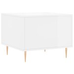 vidaXL Table basse blanc brillant 50x50x40 cm bois d'ingénierie