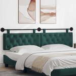vidaXL Tête de lit suspendue Vert foncé Tissu