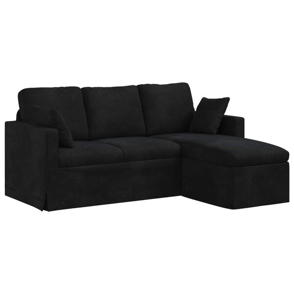 vidaXL Canapé Noir 198 x 134 x 80 cm Velours