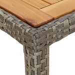 vidaXL Table de jardin 190x90x75 cm Résine tressée/bois d'acacia Gris