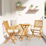 vidaXL Chaise pliante avec coussin 2 Pièces Blanc 49 x 57.5 x 92cm