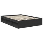 vidaXL Cadre de lit avec tête de lit Noir 140 x 200 cm Pin massif