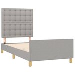 vidaXL Cadre de lit avec tête de lit Gris clair 80x200 cm Tissu