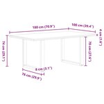vidaXL Table à manger marron clair bois de chêne massif rectangulaire